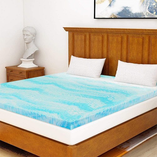 Milemont Full Mattress Topper, 2-Inch Cool Swirl Gel Memory Foam Topper for Full Size Bed