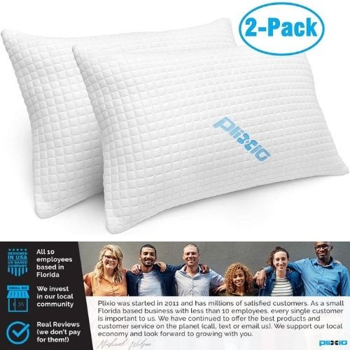 2 Pack Shredded Memory Foam Bed Pillows for Sleeping