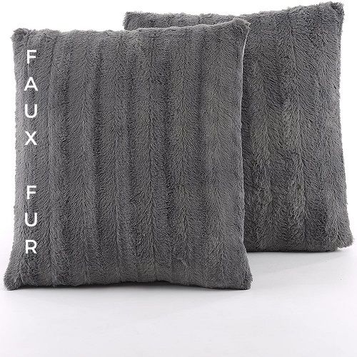 Cheer Collection Faux Fur Throw Pillows