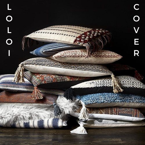 Throw Pillow With Loloi Cover with Down Filled